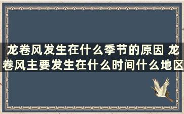 龙卷风发生在什么季节的原因 龙卷风主要发生在什么时间什么地区